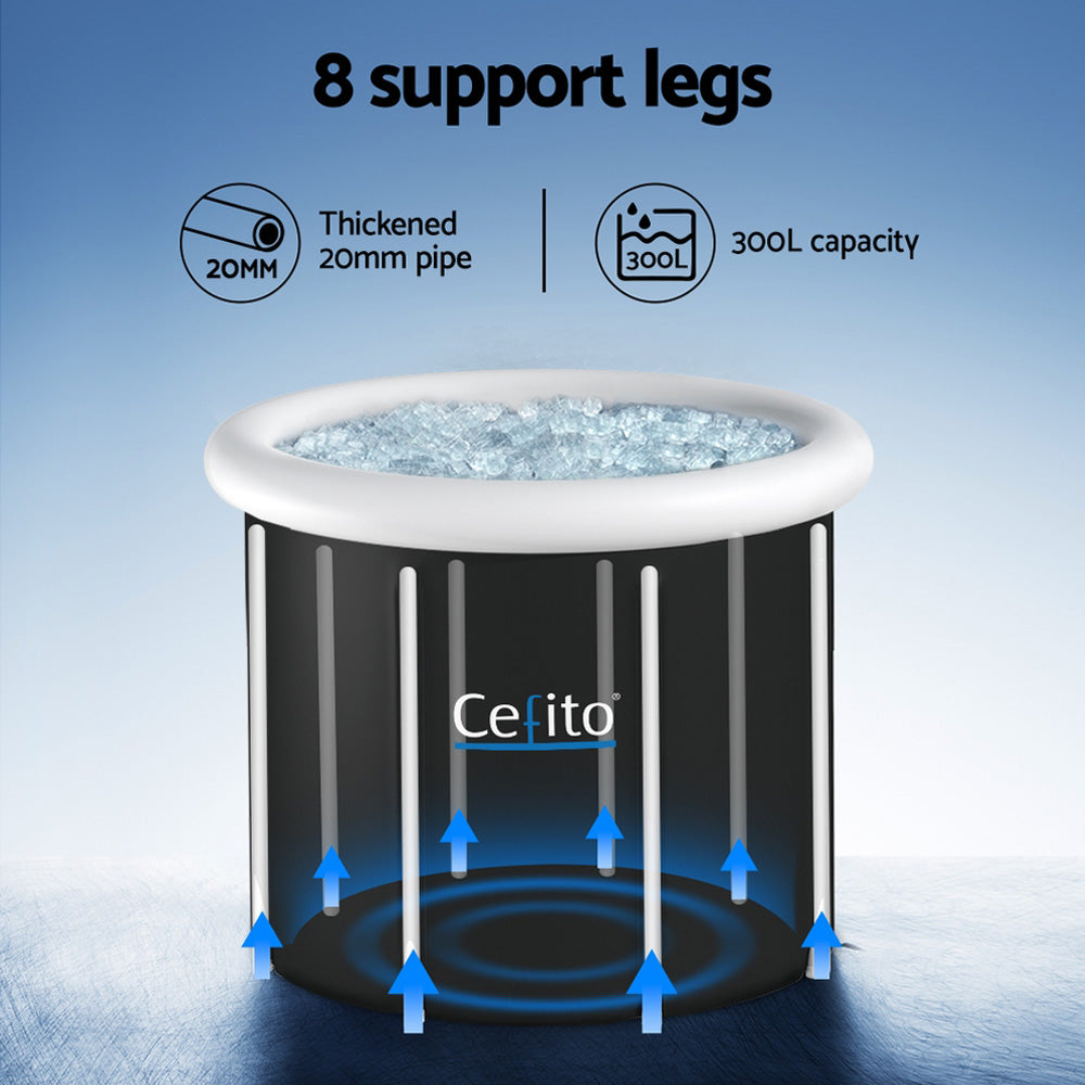 Weisshorn Portable Ice Bath Tub 70X80CM Inflatable Folding Bathtub Spa Massage-Furniture > Bathroom > Bathtubs-PEROZ Accessories