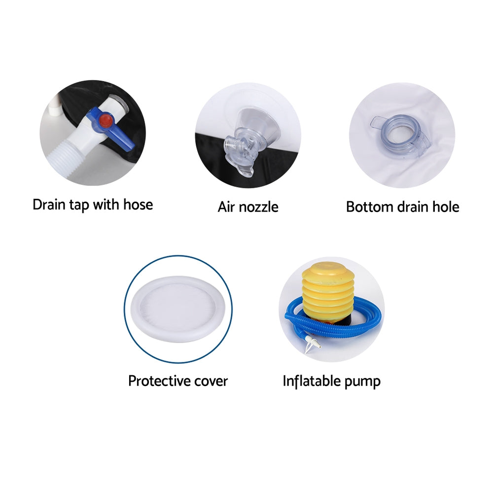 Weisshorn Portable Ice Bath Tub 70X80CM Inflatable Folding Bathtub Spa Massage-Furniture > Bathroom > Bathtubs-PEROZ Accessories