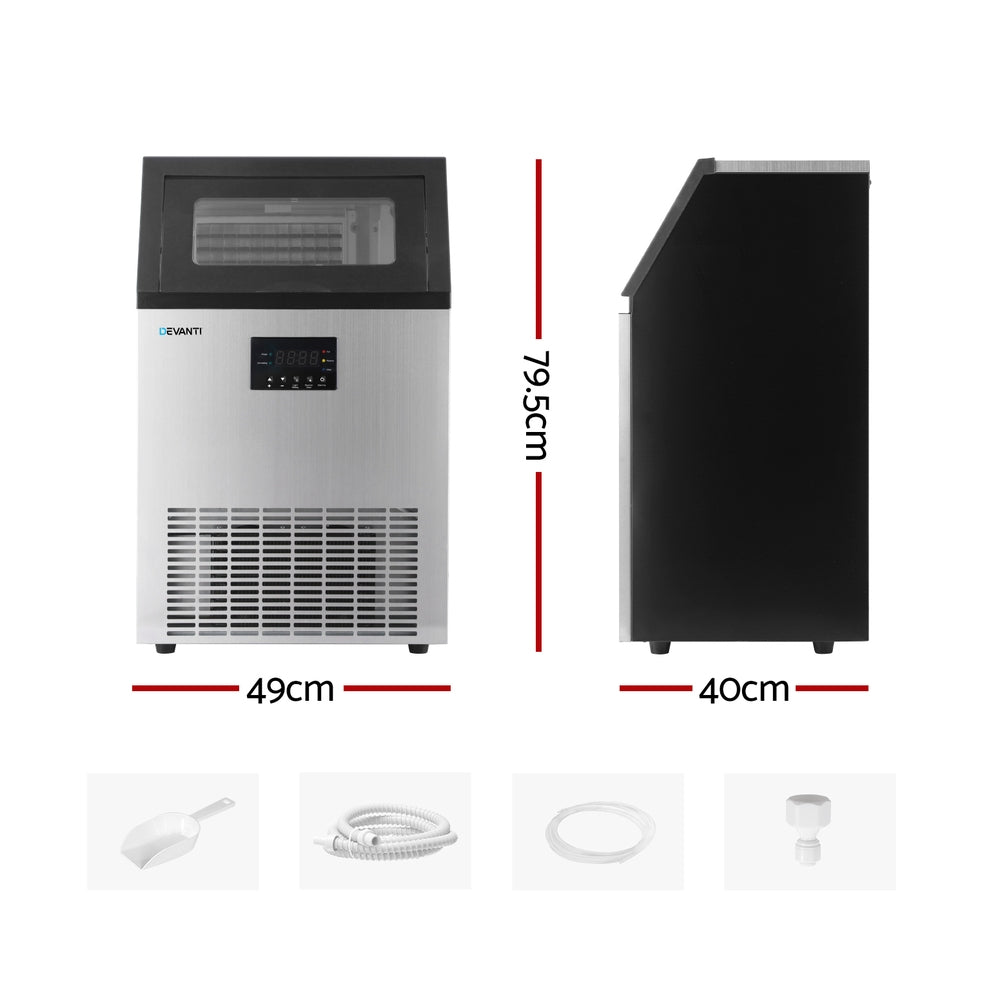 Devanti 60kg Ice Maker Commercial Machine-Appliances > Kitchen Appliances > Ice Makers-PEROZ Accessories