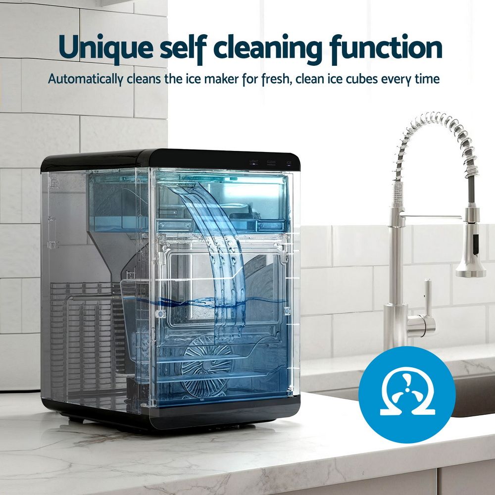 Devanti Ice Maker Machine 20kg Chewable Nugget Ice Countertop w/Self Cleaning-Appliances > Kitchen Appliances > Ice Makers-PEROZ Accessories