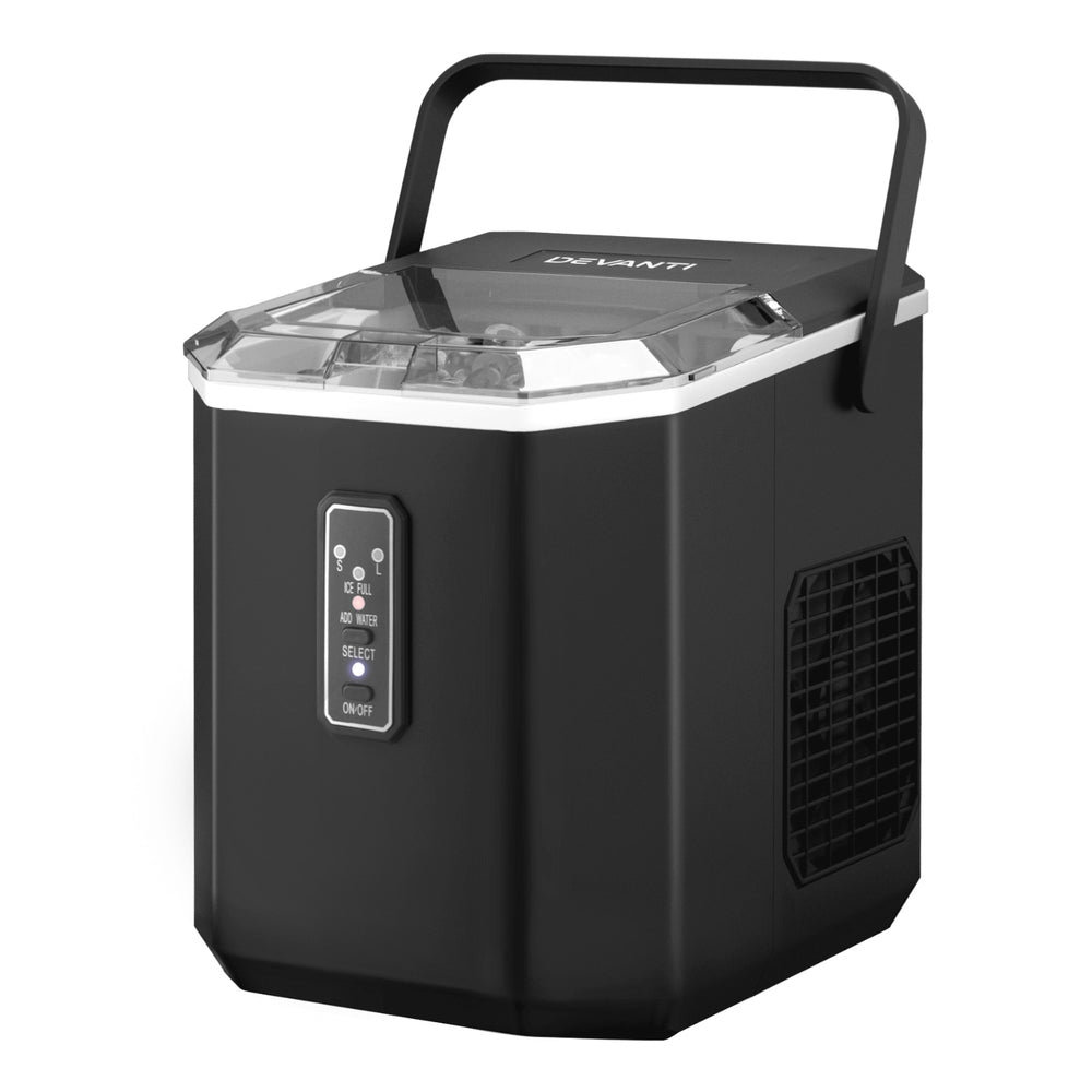 Devanti 12kg Ice Maker Machine 1.3L w/Scoop Holder Black-Appliances > Kitchen Appliances > Ice Makers-PEROZ Accessories