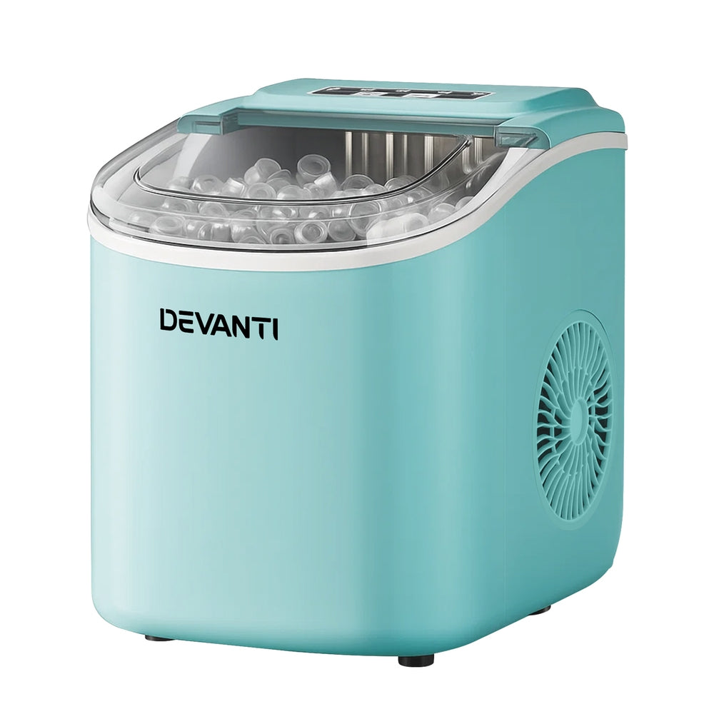 Devanti 12kg Ice Maker Machine w/Self Cleaning Green-Appliances > Kitchen Appliances > Ice Makers-PEROZ Accessories