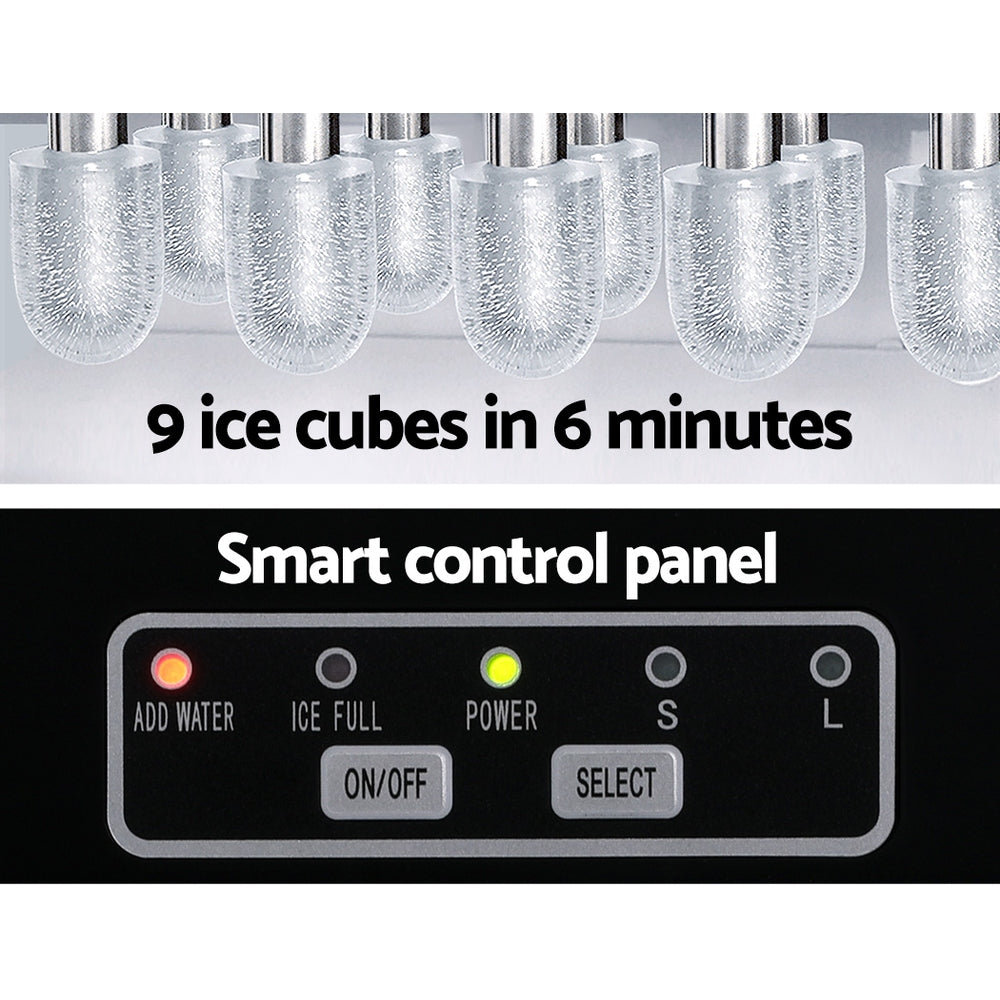 Devanti 12kg Ice Maker Machine w/Self Cleaning Silver-Appliances > Kitchen Appliances-PEROZ Accessories