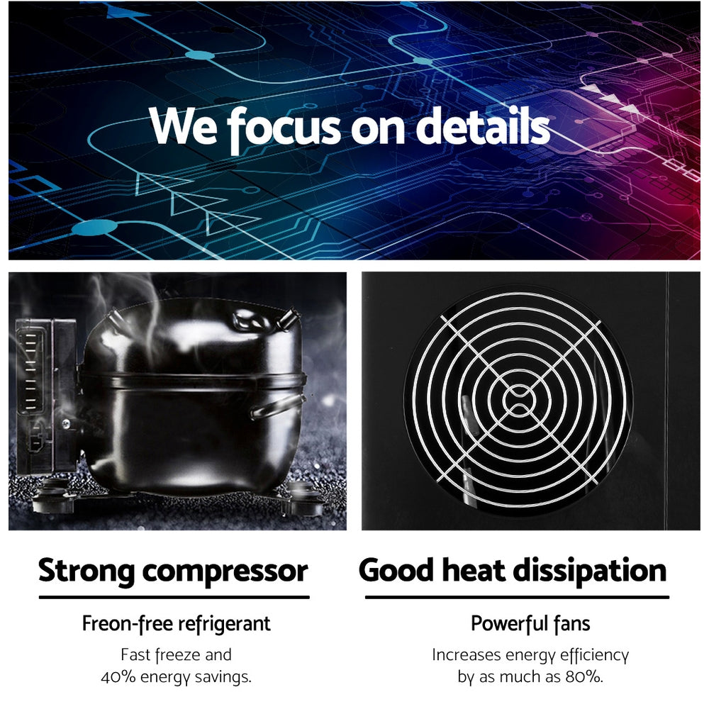 DEVANTI 3.2L Portable Ice Cube Maker Machine Benchtop Counter Black-Ice Makers-PEROZ Accessories