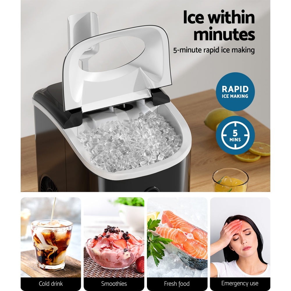 Devanti 15kg Nugget Ice Maker Machine-Appliances > Kitchen Appliances-PEROZ Accessories