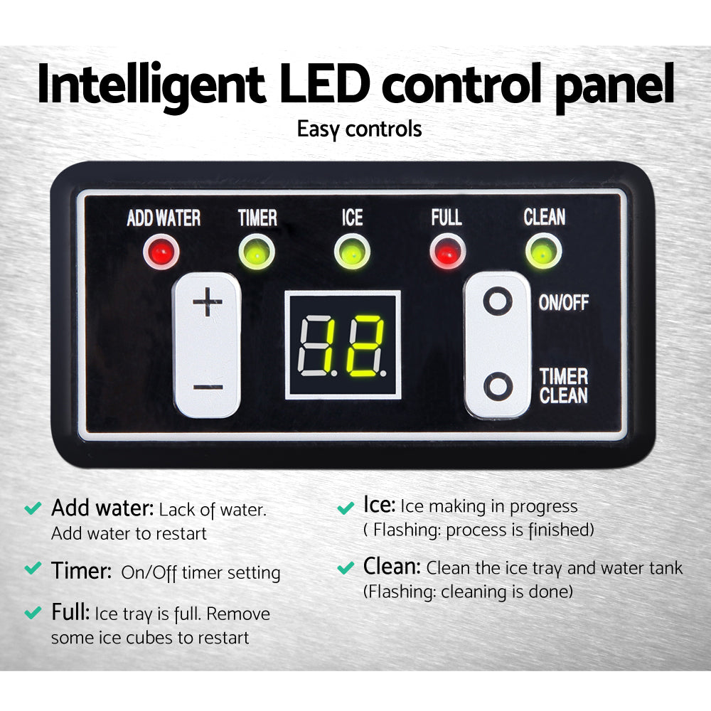 Devanti 60kg Commercial Ice Maker Machine-Ice Makers-PEROZ Accessories