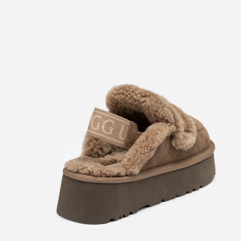Ugg Violet Matelassé Shearling Platform Slipper (Detachable Feature)-Women Slippers-PEROZ Accessories