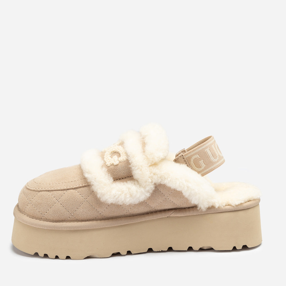 Ugg Violet Matelassé Shearling Platform Slipper (Detachable Feature)-Women Slippers-PEROZ Accessories