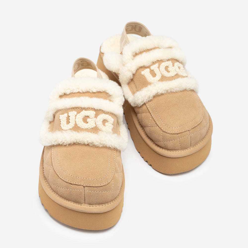 Ugg Violet Matelassé Shearling Platform Slipper (Detachable Feature)-Women Slippers-PEROZ Accessories