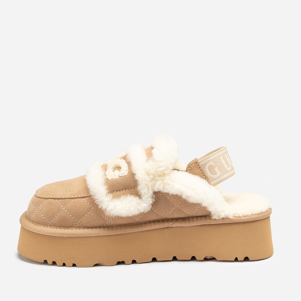 Ugg Violet Matelassé Shearling Platform Slipper (Detachable Feature)-Women Slippers-PEROZ Accessories