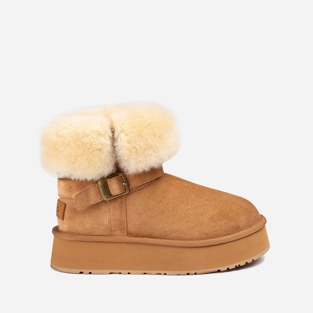 Ugg Classic Platform Buckle Mini Boots (4.5cm) (Water Resistant)-PEROZ Accessories