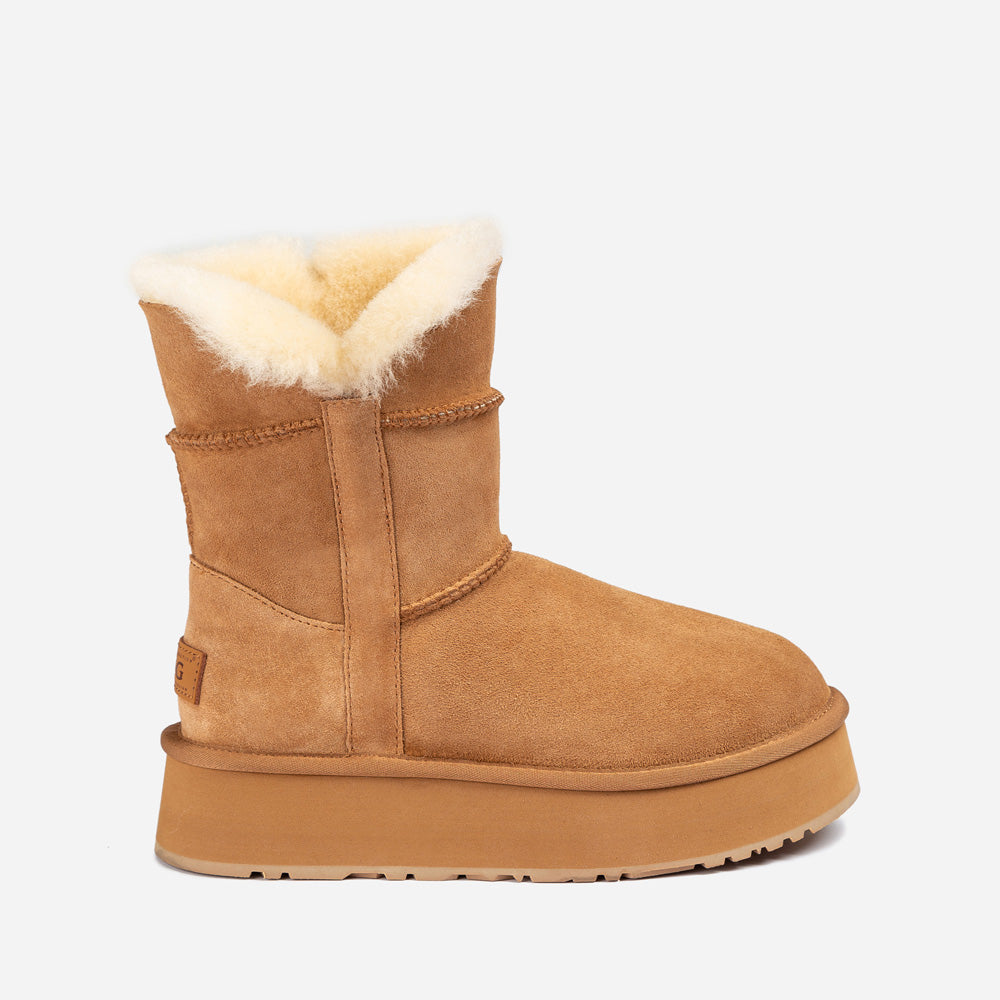 Ugg Classic Platform Buckle Mini Boots (4.5cm) (Water Resistant)-PEROZ Accessories