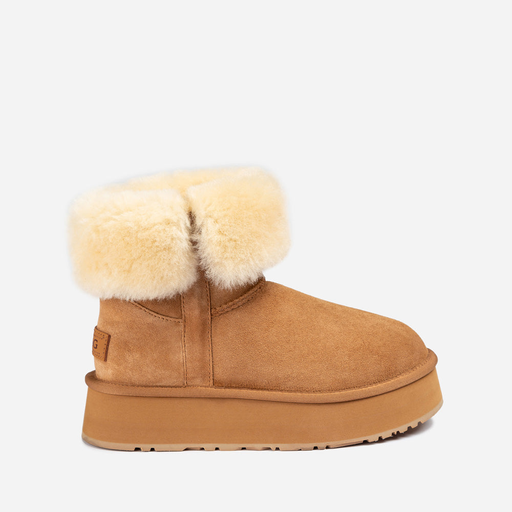Ugg Classic Platform Buckle Mini Boots (4.5cm) (Water Resistant)-PEROZ Accessories