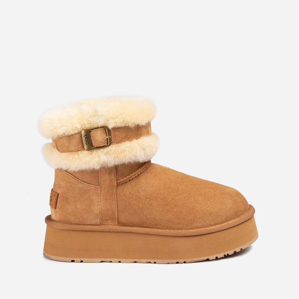 Ugg Classic Platform Buckle Mini Boots (4.5cm) (Water Resistant)-PEROZ Accessories