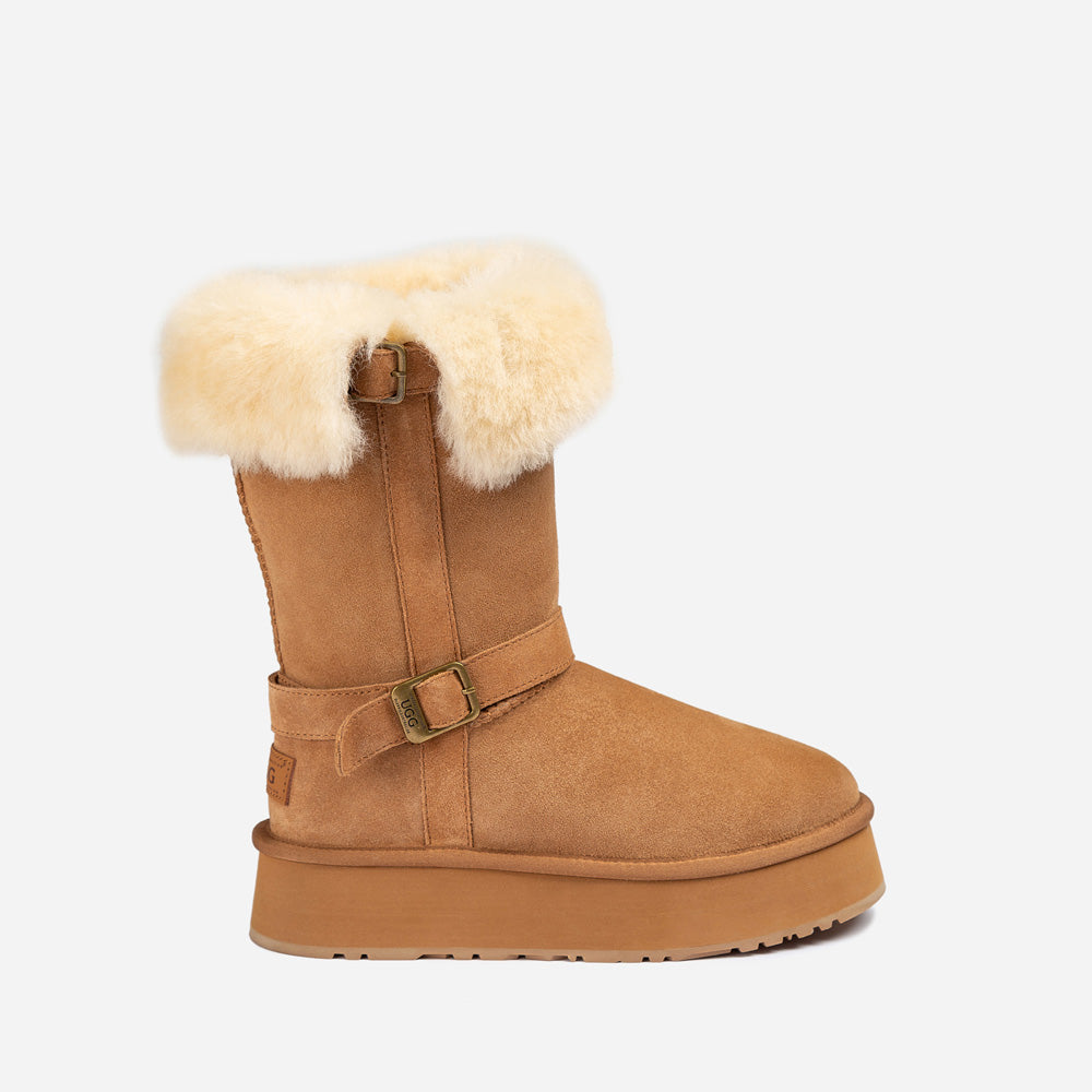 Ugg Classic Platform Buckle Long Boots (4.5cm) (Water Resistant)-PEROZ Accessories