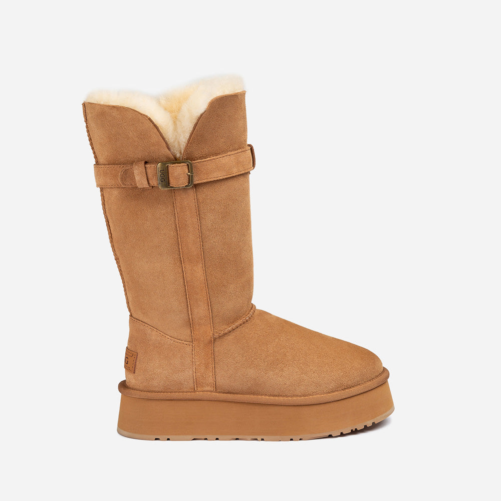 Ugg Classic Platform Buckle Long Boots (4.5cm) (Water Resistant)-PEROZ Accessories