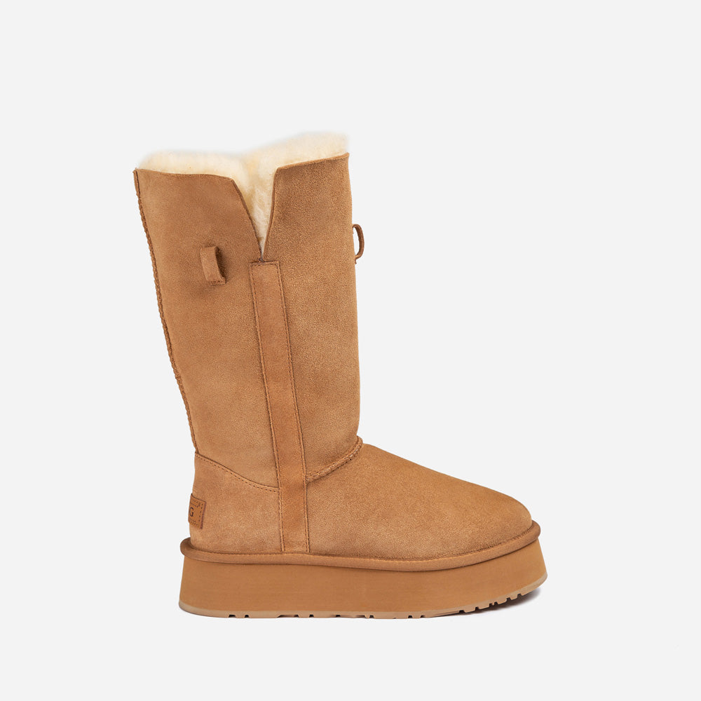 Ugg Classic Platform Buckle Long Boots (4.5cm) (Water Resistant)-PEROZ Accessories