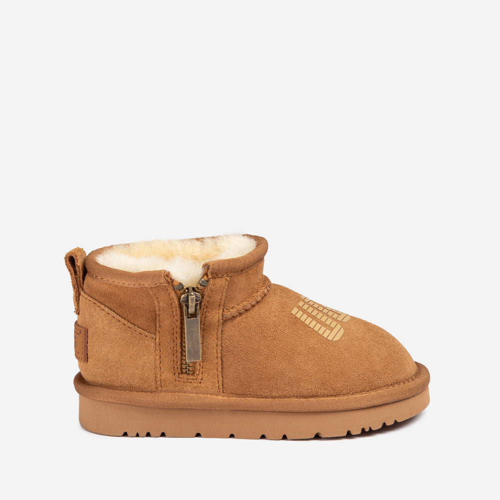 Ugg Kids Zipper Logo Ultra Mini Boots-KIDS UGG-PEROZ Accessories