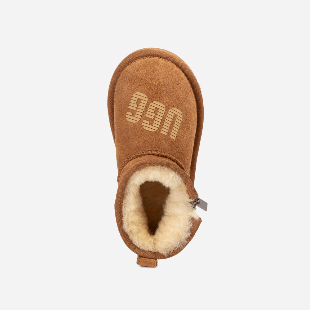 Ugg Kids Zipper Logo Ultra Mini Boots-KIDS UGG-PEROZ Accessories