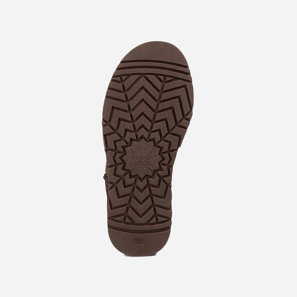 Ugg Classic Platform Knit Logo Mini Boots (Water Resistant)(4cm)-PEROZ Accessories