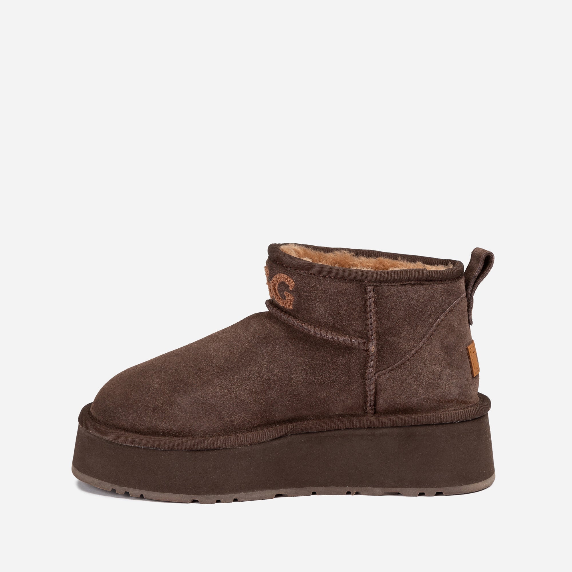 Ugg Classic Platform Knit Logo Ultra Mini Boots (Water Resistant)(4cm)-LADIES UGG-PEROZ Accessories