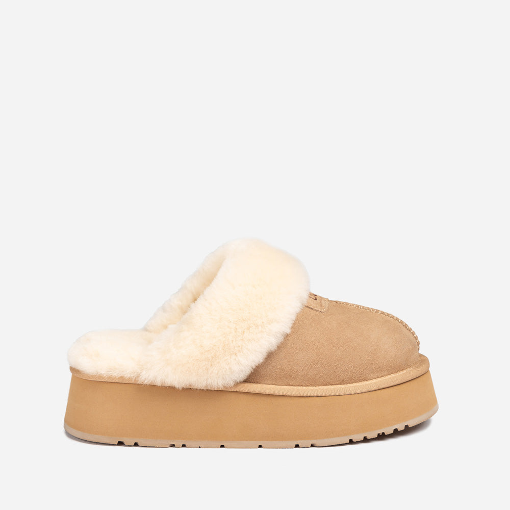 Ugg Coquette Platform Slipper (Elastic Logo & Wool Strap) (Detachable Feature)-LADIES UGG-PEROZ Accessories