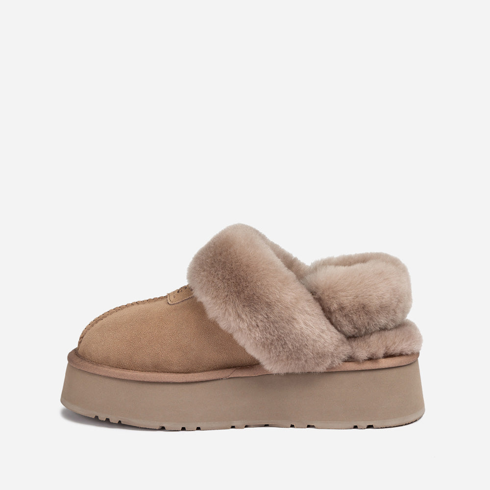 Ugg Coquette Platform Slipper (Elastic Logo & Wool Strap) (Detachable Feature)-LADIES UGG-PEROZ Accessories