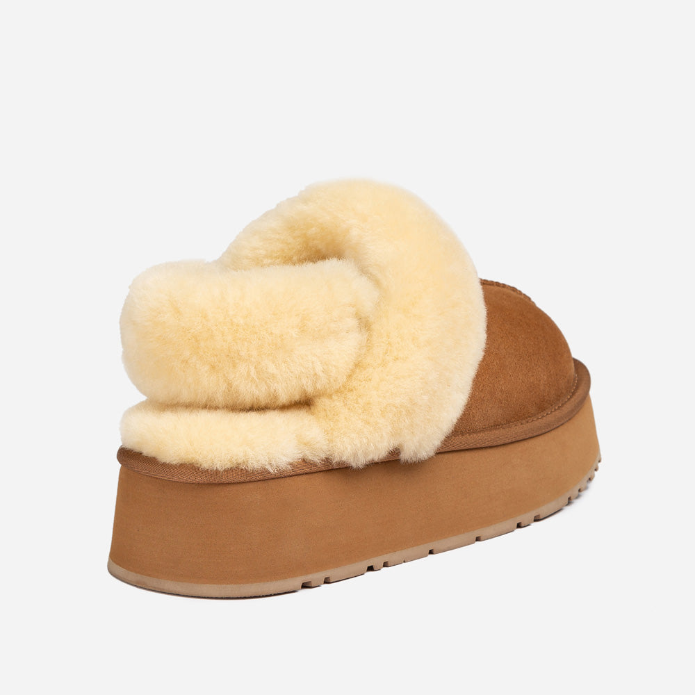 Ugg Coquette Platform Slipper (Elastic Logo & Wool Strap) (Detachable Feature)-LADIES UGG-PEROZ Accessories