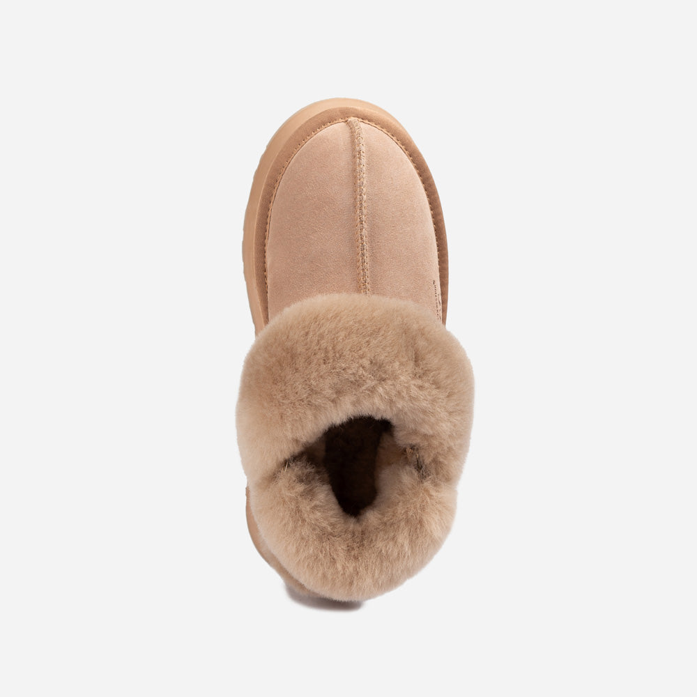 Ugg Platform Slipper (Elastic Logo & Wool Strap) 4.5cm (Detachable Feature)(Water Resistant)-LADIES UGG-PEROZ Accessories