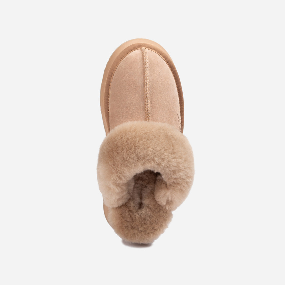 Ugg Platform Slipper (Elastic Logo & Wool Strap) 4.5cm (Detachable Feature)(Water Resistant)-LADIES UGG-PEROZ Accessories