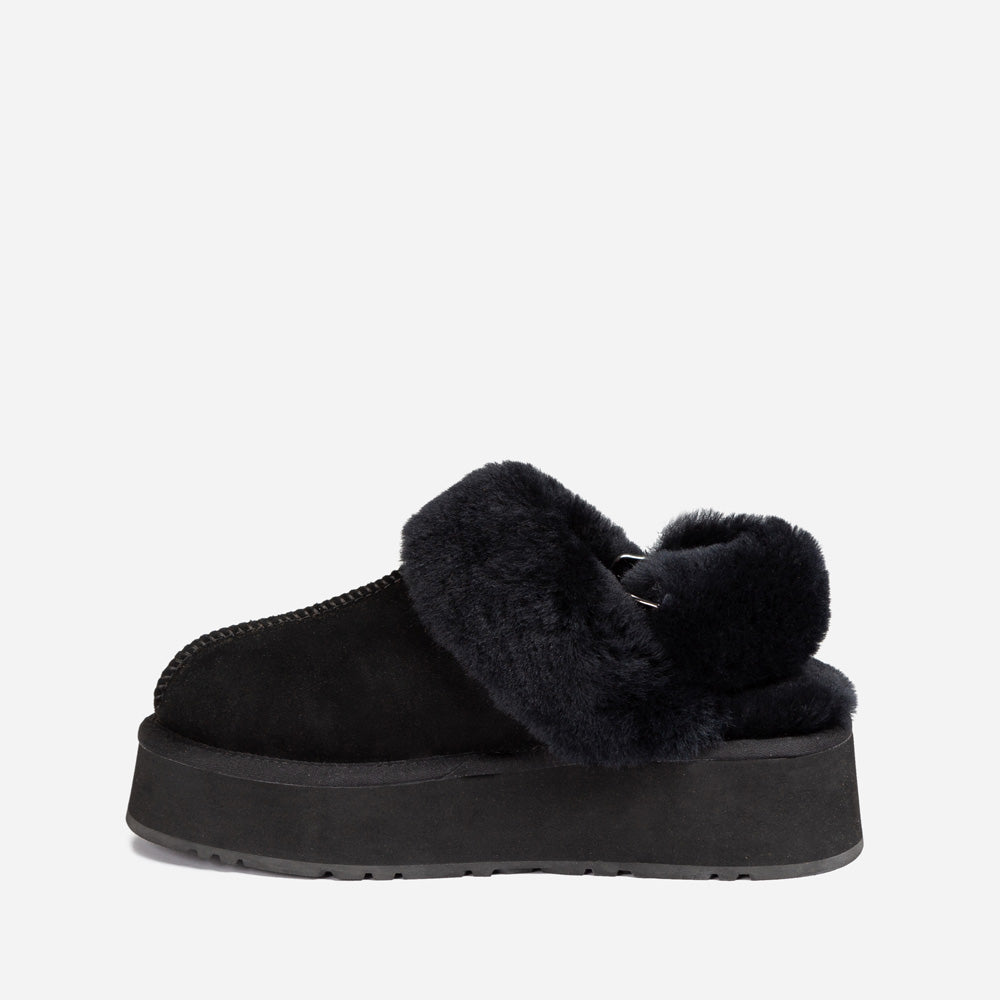 Ugg Platform Slipper (Elastic Logo & Wool Strap) 4.5cm (Detachable Feature)(Water Resistant)-LADIES UGG-PEROZ Accessories