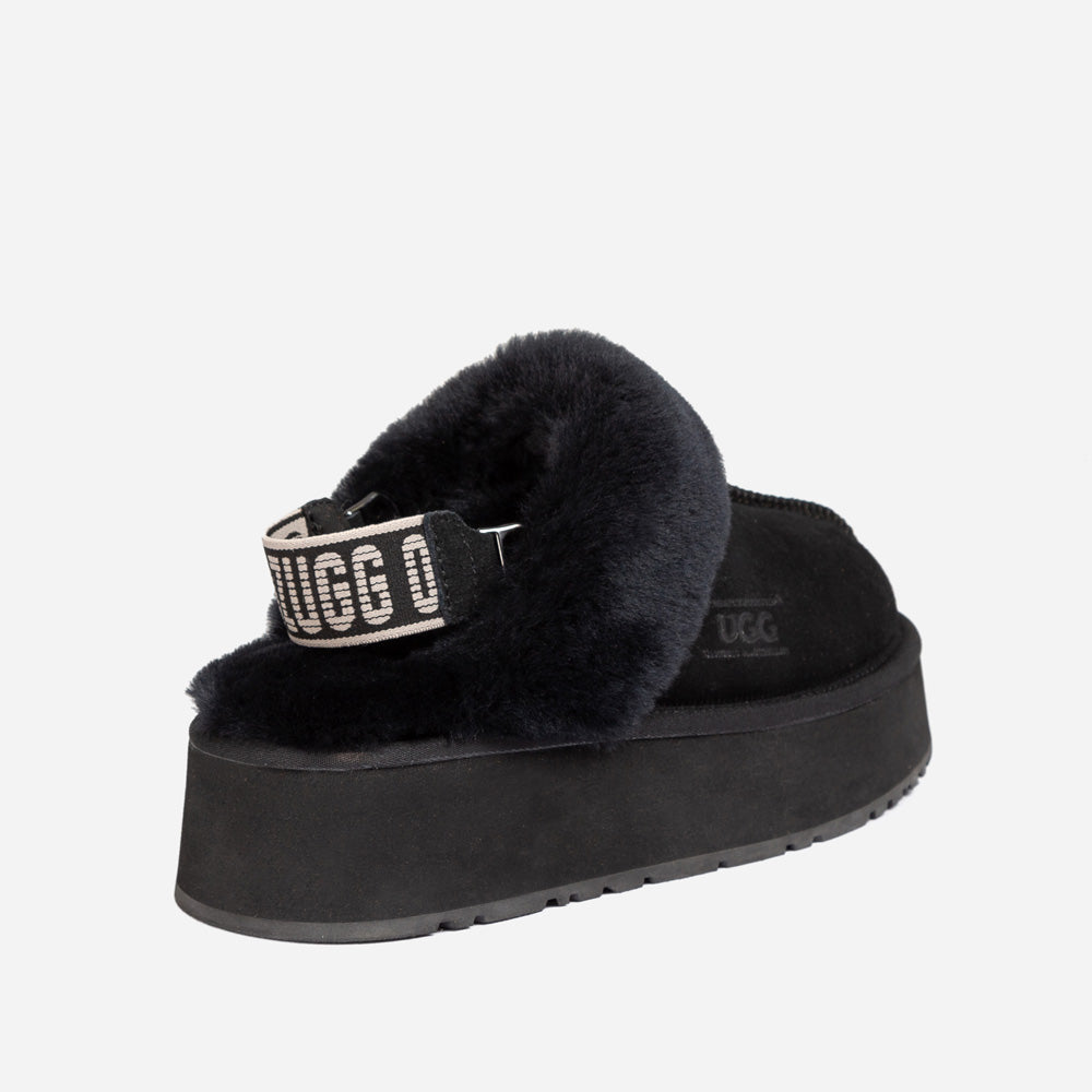 Ugg Platform Slipper (Elastic Logo & Wool Strap) 4.5cm (Detachable Feature)(Water Resistant)-LADIES UGG-PEROZ Accessories