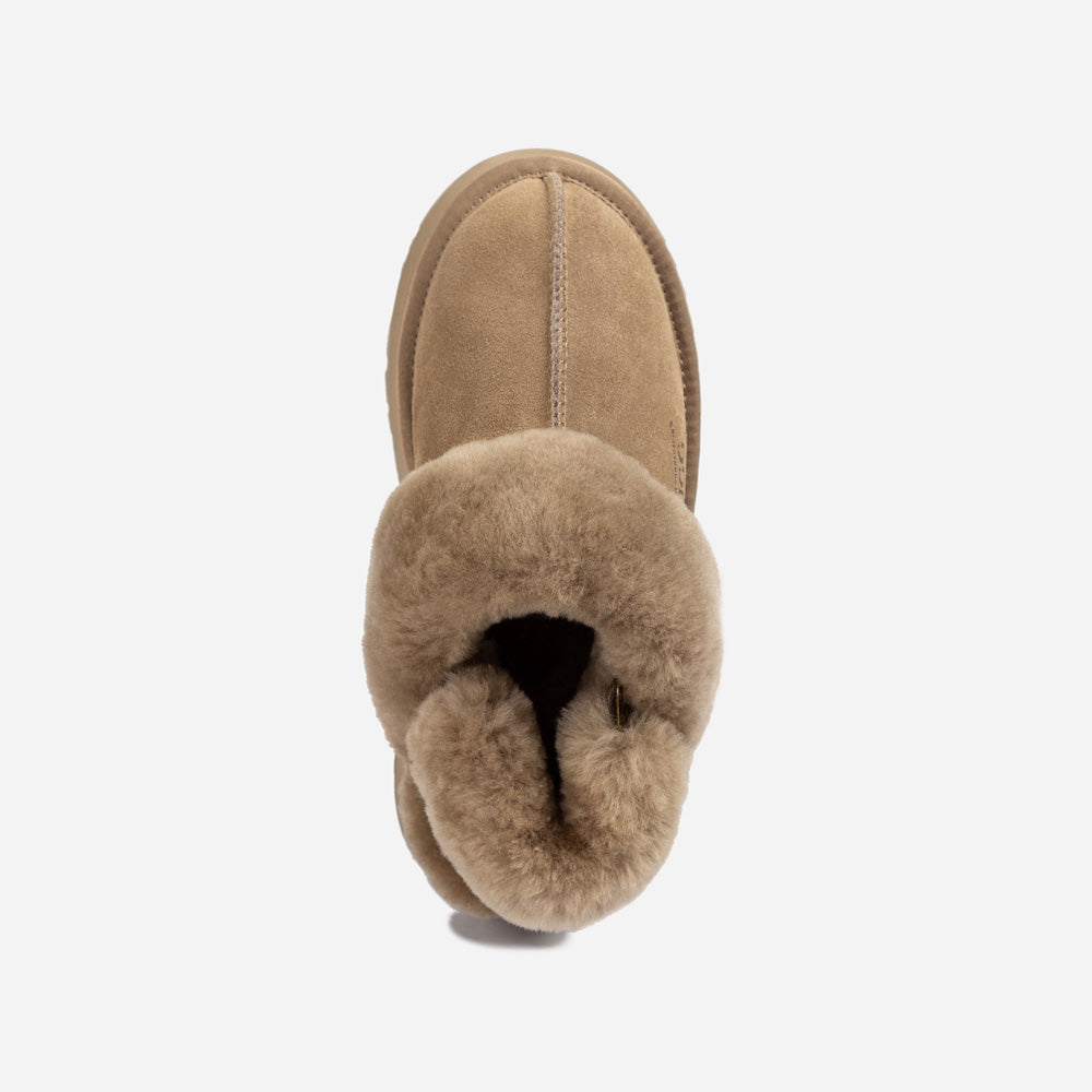 Ugg Platform Slipper (Elastic Logo & Wool Strap) 4.5cm (Detachable Feature)(Water Resistant)-LADIES UGG-PEROZ Accessories