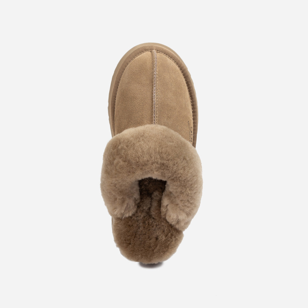 Ugg Platform Slipper (Elastic Logo & Wool Strap) 4.5cm (Detachable Feature)(Water Resistant)-LADIES UGG-PEROZ Accessories
