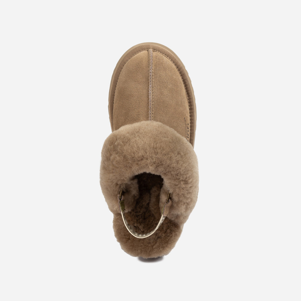 Ugg Platform Slipper (Elastic Logo & Wool Strap) 4.5cm (Detachable Feature)(Water Resistant)-LADIES UGG-PEROZ Accessories