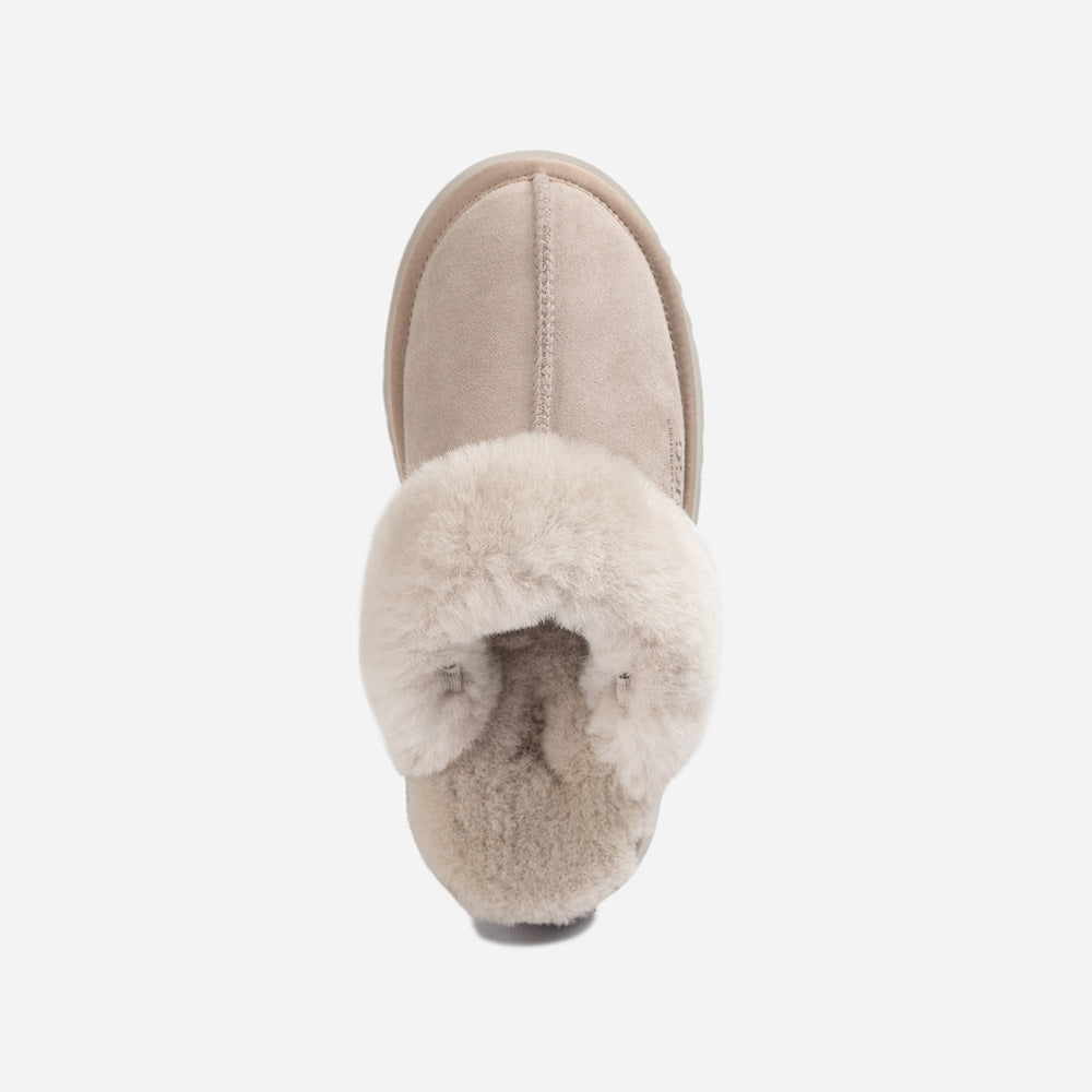 Ugg Platform Slipper (Elastic Logo & Wool Strap) 4.5cm (Detachable Feature)(Water Resistant)-LADIES UGG-PEROZ Accessories