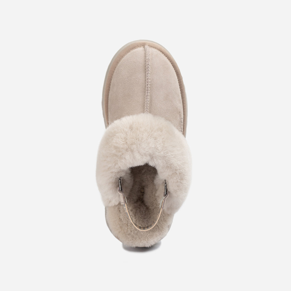 Ugg Platform Slipper (Elastic Logo & Wool Strap) 4.5cm (Detachable Feature)(Water Resistant)-LADIES UGG-PEROZ Accessories
