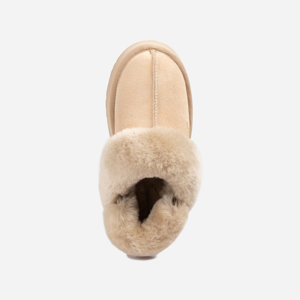 Ugg Platform Slipper (Elastic Logo & Wool Strap) 4.5cm (Detachable Feature)(Water Resistant)-LADIES UGG-PEROZ Accessories