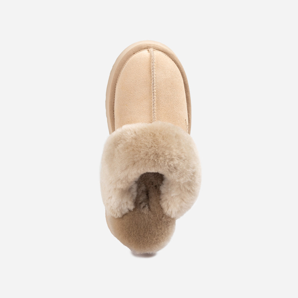 Ugg Platform Slipper (Elastic Logo & Wool Strap) 4.5cm (Detachable Feature)(Water Resistant)-LADIES UGG-PEROZ Accessories