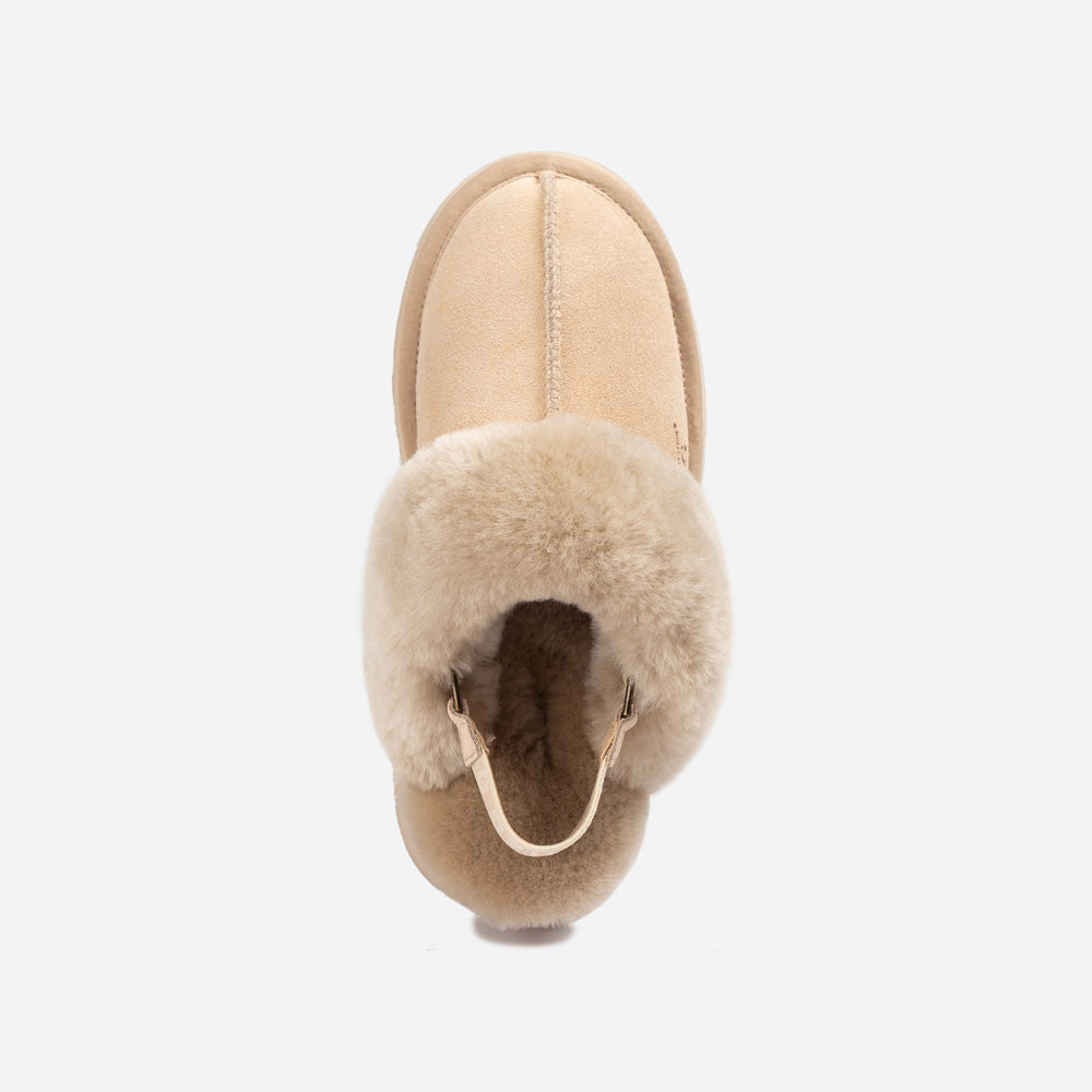 Ugg Platform Slipper (Elastic Logo & Wool Strap) 4.5cm (Detachable Feature)(Water Resistant)-LADIES UGG-PEROZ Accessories