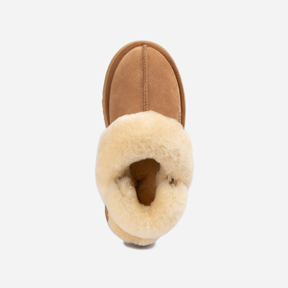 Ugg Platform Slipper (Elastic Logo & Wool Strap) 4.5cm (Detachable Feature)(Water Resistant)-LADIES UGG-PEROZ Accessories