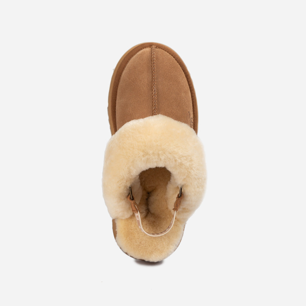 Ugg Platform Slipper (Elastic Logo & Wool Strap) 4.5cm (Detachable Feature)(Water Resistant)-LADIES UGG-PEROZ Accessories