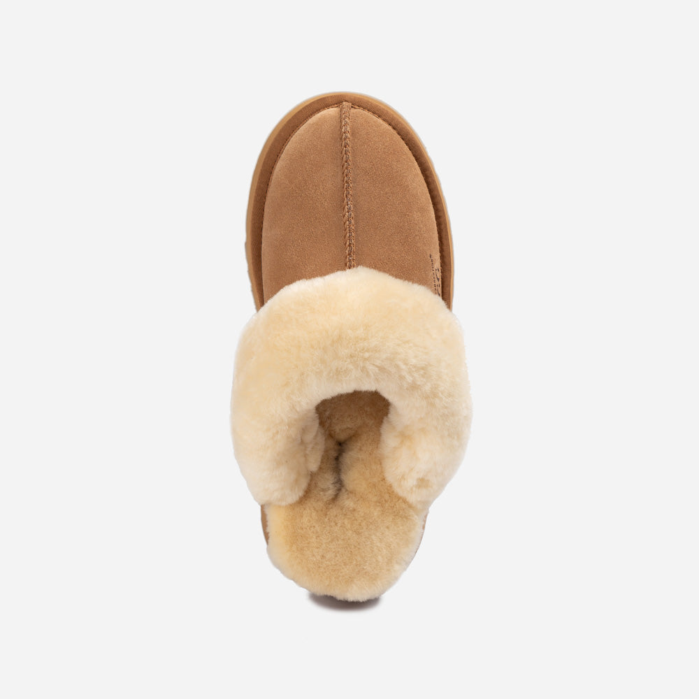 Ugg Platform Slipper (Elastic Logo & Wool Strap) 4.5cm (Detachable Feature)(Water Resistant)-LADIES UGG-PEROZ Accessories