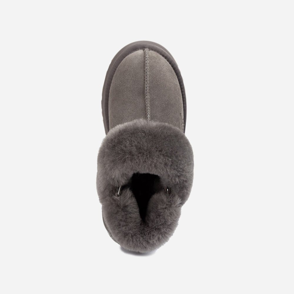 Ugg Platform Slipper (Elastic Logo & Wool Strap) 4.5cm (Detachable Feature)(Water Resistant)-LADIES UGG-PEROZ Accessories