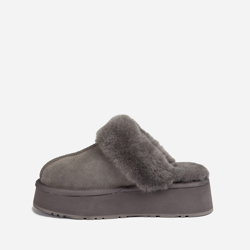 Ugg Platform Slipper (Elastic Logo & Wool Strap) 4.5cm (Detachable Feature)(Water Resistant)-LADIES UGG-PEROZ Accessories