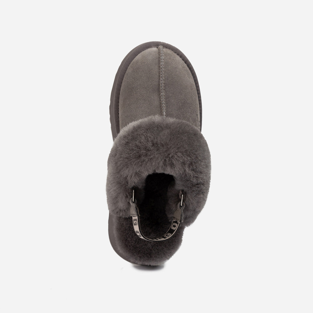 Ugg Platform Slipper (Elastic Logo & Wool Strap) 4.5cm (Detachable Feature)(Water Resistant)-LADIES UGG-PEROZ Accessories