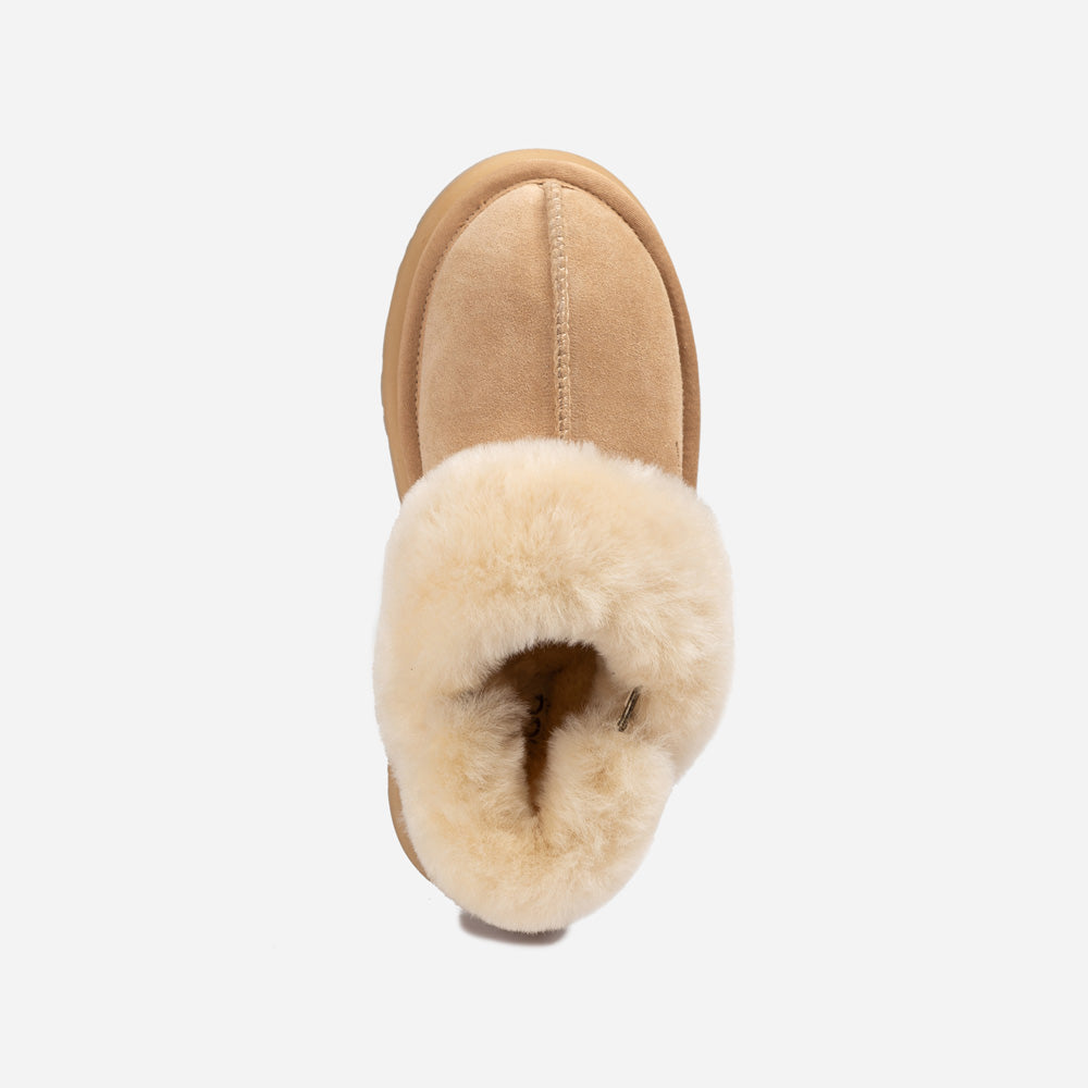 Ugg Platform Slipper (Elastic Logo & Wool Strap) 4.5cm (Detachable Feature)(Water Resistant)-LADIES UGG-PEROZ Accessories