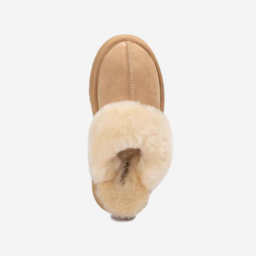 Ugg Platform Slipper (Elastic Logo & Wool Strap) 4.5cm (Detachable Feature)(Water Resistant)-LADIES UGG-PEROZ Accessories