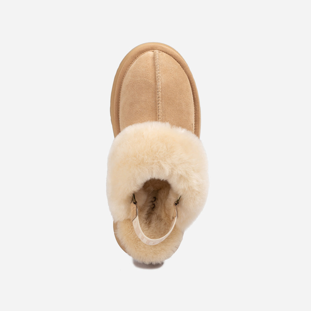 Ugg Platform Slipper (Elastic Logo & Wool Strap) 4.5cm (Detachable Feature)(Water Resistant)-LADIES UGG-PEROZ Accessories