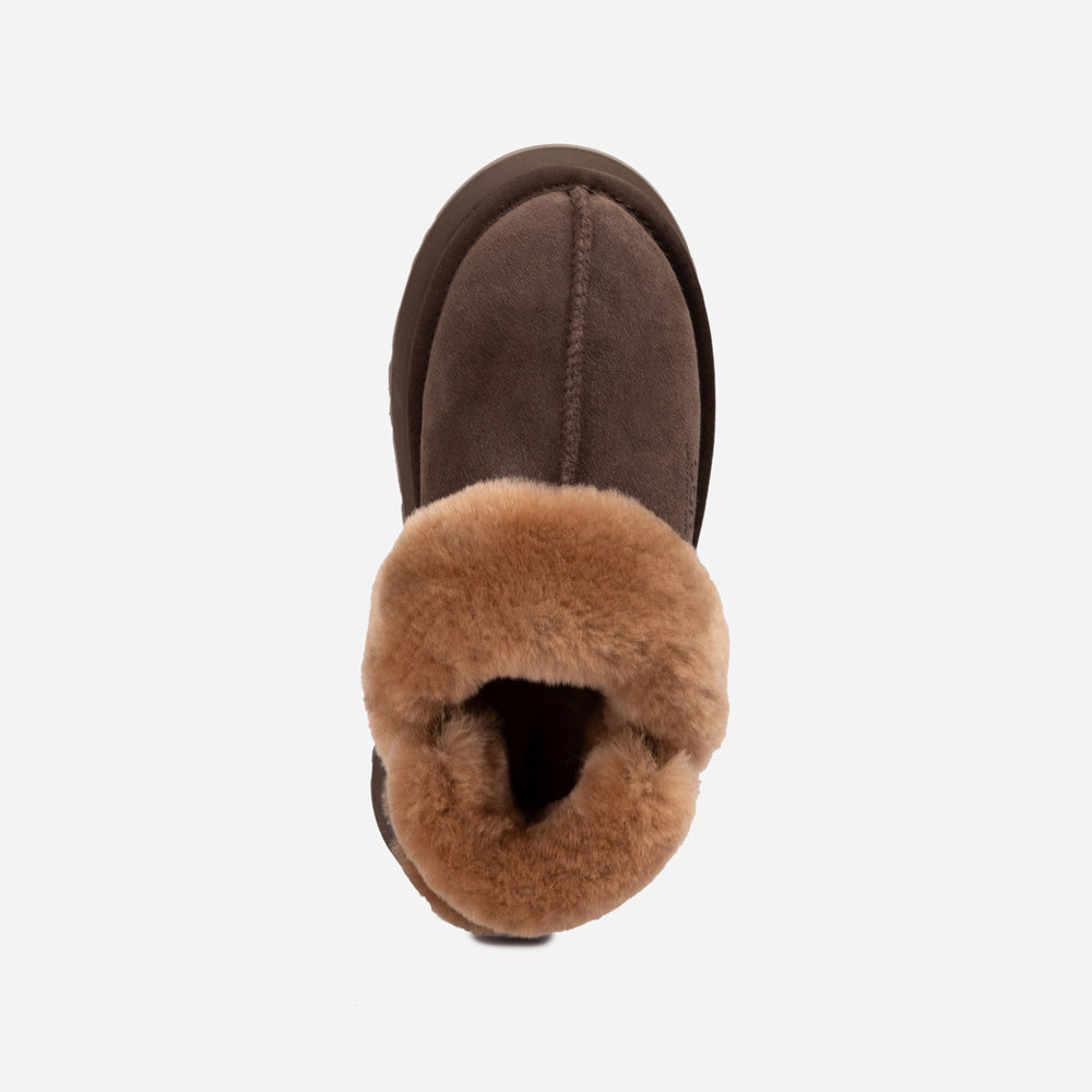Ugg Platform Slipper (Elastic Logo & Wool Strap) 4.5cm (Detachable Feature)(Water Resistant)-LADIES UGG-PEROZ Accessories